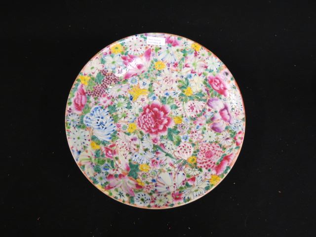 Appraisal: Chinese Porcelain Charger overall floral signed excellent