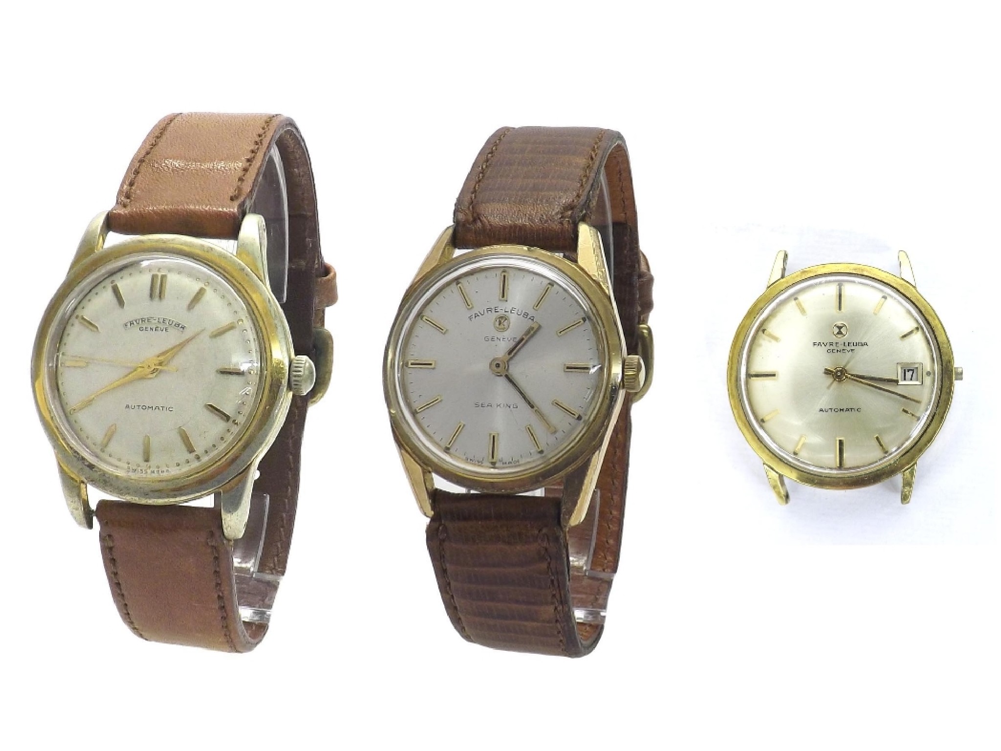 Appraisal: Favre-Leuba automatic gold plated and stainless steel gentleman's wristwatch circular