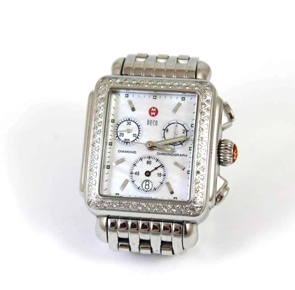 Appraisal: MICHELE DECO DIAMOND CHRONOGRAPH WRISTWATCH quartz movement hour minute second