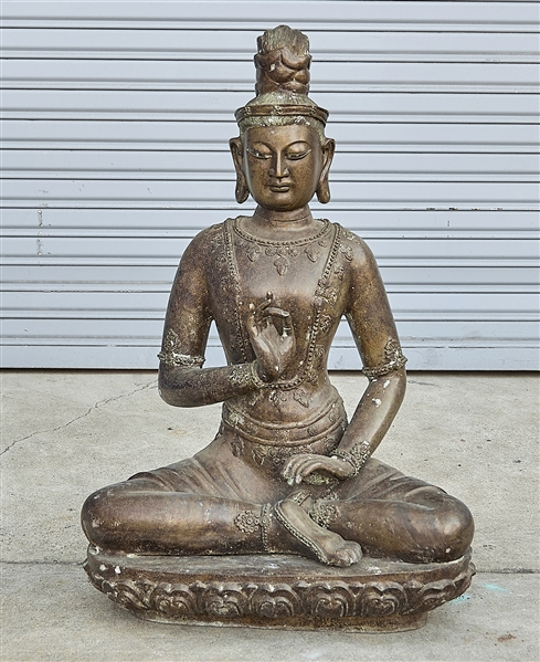 Appraisal: Chinese bronze seated Tara figure x x approx Condition wear