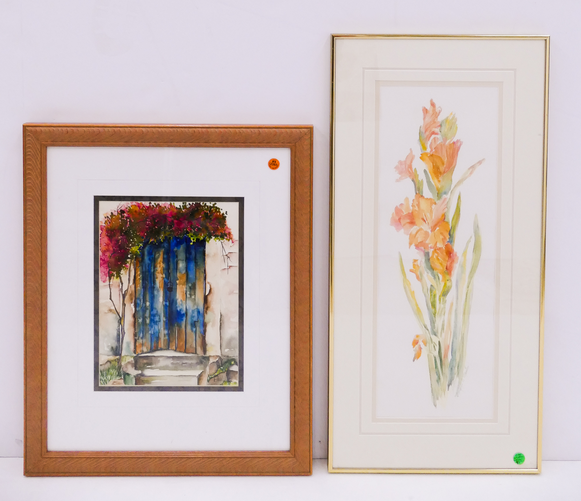 Appraisal: pc Floral Watercolors Framed- signed B Miller Margorie Mankin- largest