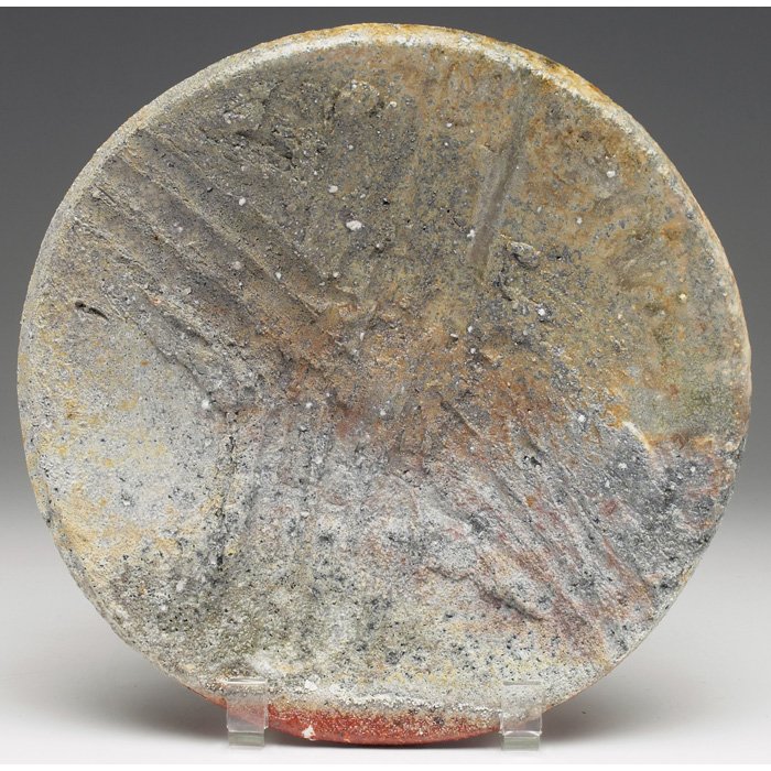 Appraisal: Peter Voulkos plate footed free-form design covered with a textured