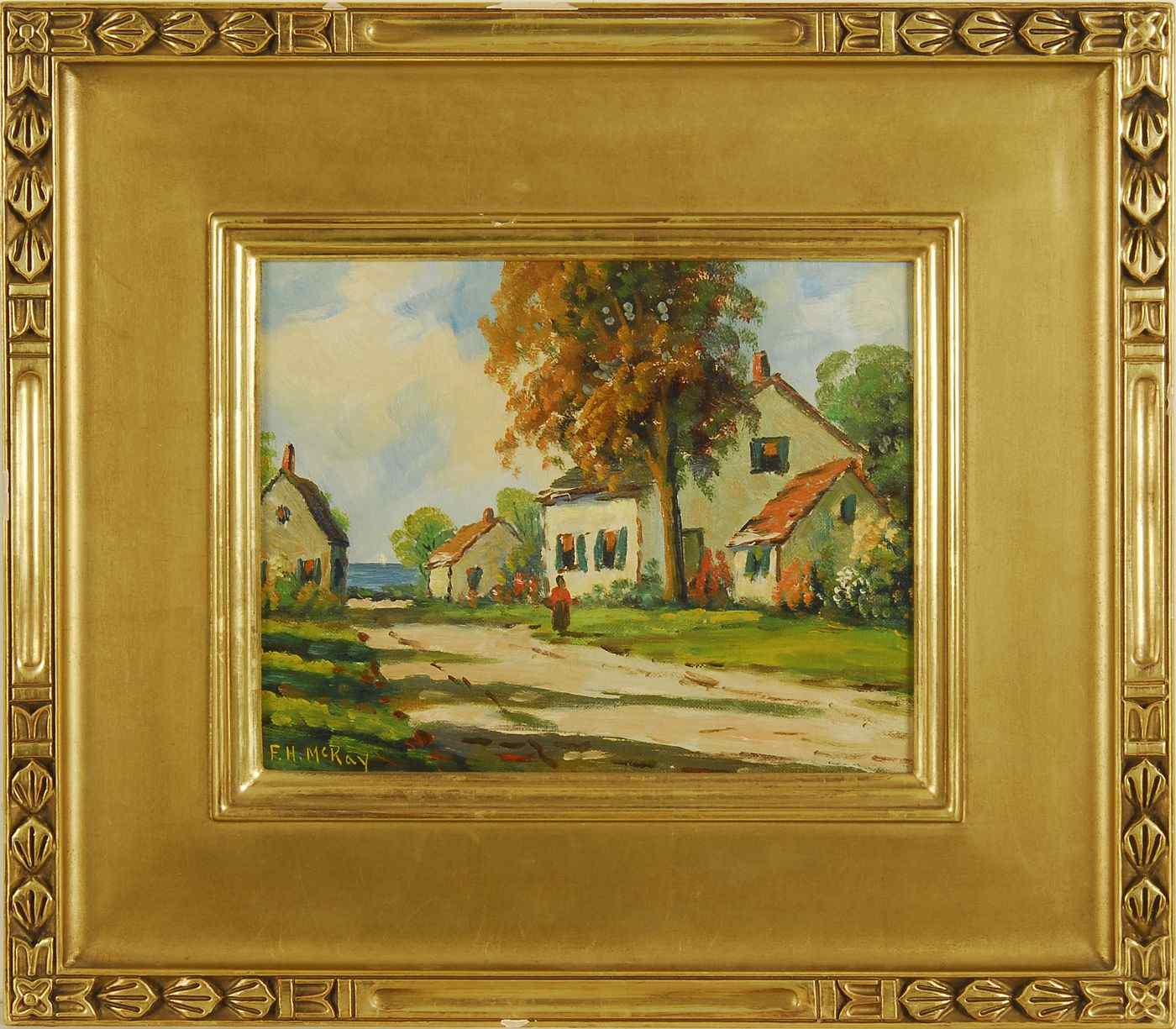 Appraisal: FRANCES H MCKAYAmerican b Summer street scene Signed lower left