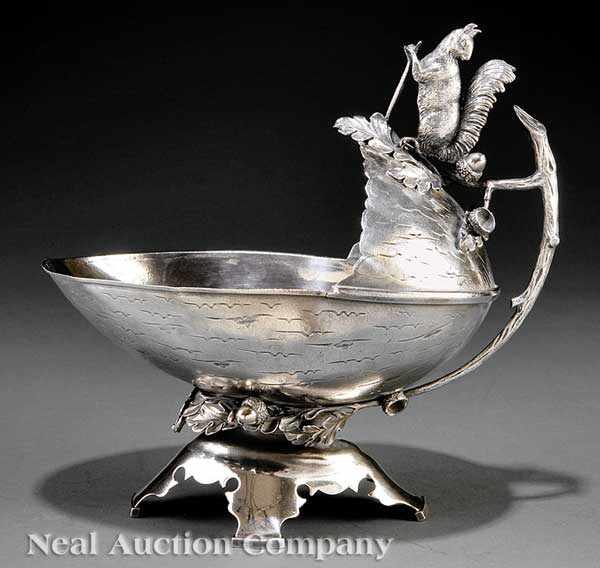 Appraisal: An American Silverplate Figural Nut Bowl Middletown Plate Co Middletown