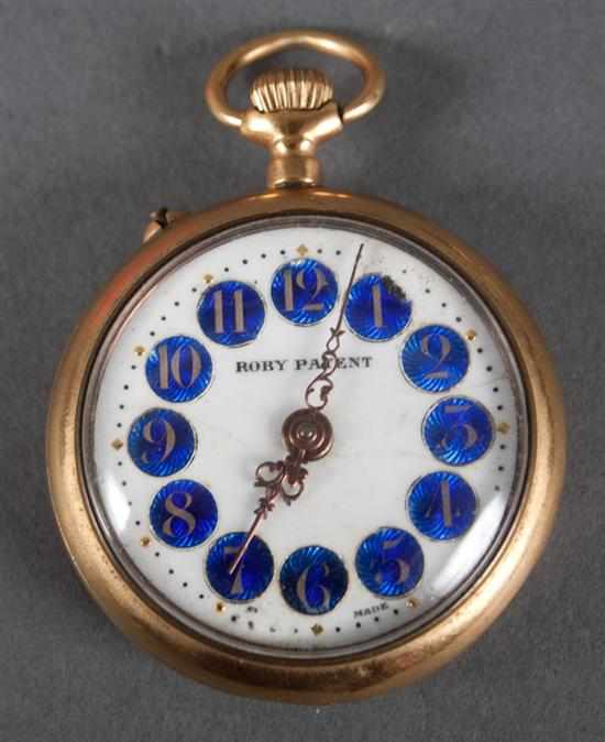 Appraisal: Gentleman's Swiss gold-filled pocket watch with a enameled face Estimate