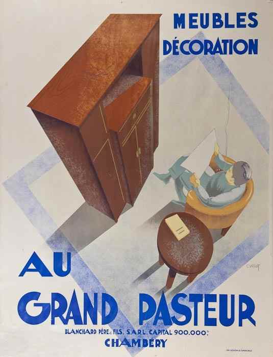 Appraisal: VILLOT MEUBLES DECORATION Au GRAND PASTEUR lithograph in colours c