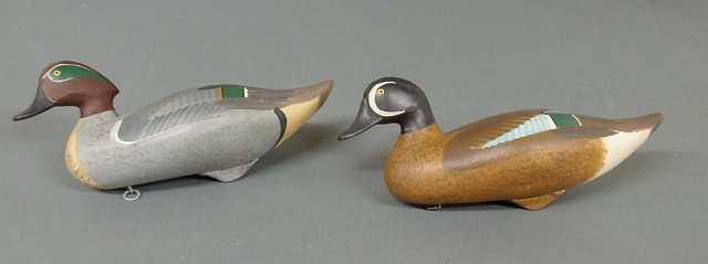 Appraisal: Pair of painted decoys of wood ducks h x l