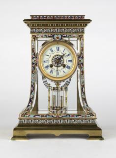 Appraisal: A French brass and champleve regulator clock Circa - with