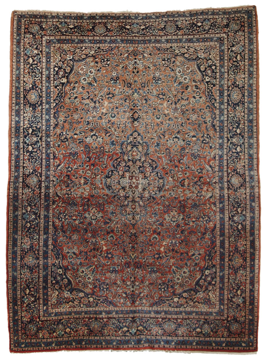 Appraisal: GOOD ROOM SIZE SEMI-ANTIQUE SAROUK ORIENTAL RUG Center medallion with