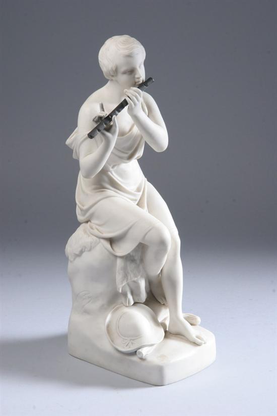 Appraisal: COPELAND PARIAN WARE FIGURE OF A SHEPHERD Signed R Monti