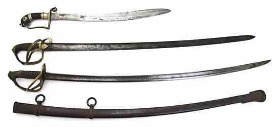 Appraisal: A Collection of Three Bladed Weapons comprising two sabers one