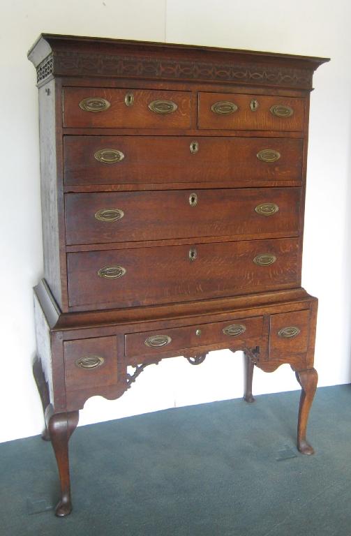 Appraisal: An th Century oak Chest on Stand with dentil and