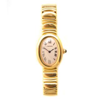 Appraisal: Ladies Cartier Baignoire k Yellow Gold Wristwatch DIAL Oval cream