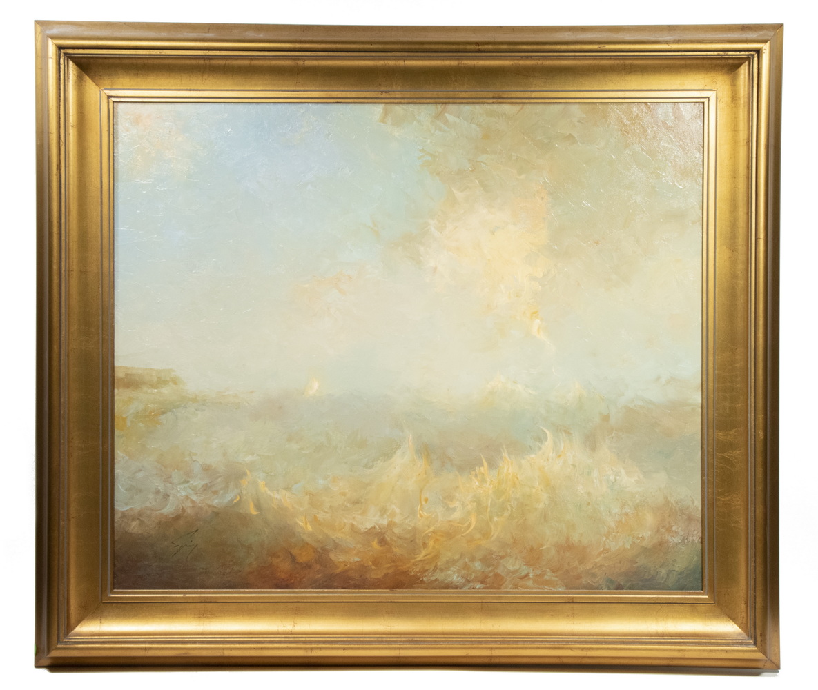 Appraisal: ROBERT SPRING TH C MAINE Wind Whipped Waves oil on