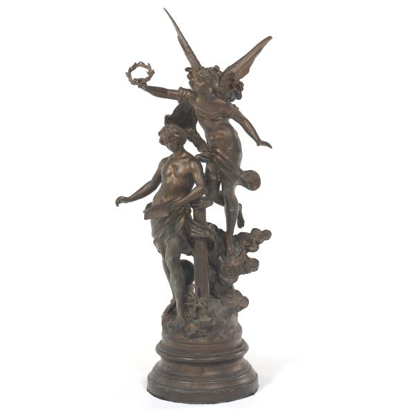 Appraisal: AFTER LOUIS MOREAU x Glorification de Travail Patinated spelter sculpture