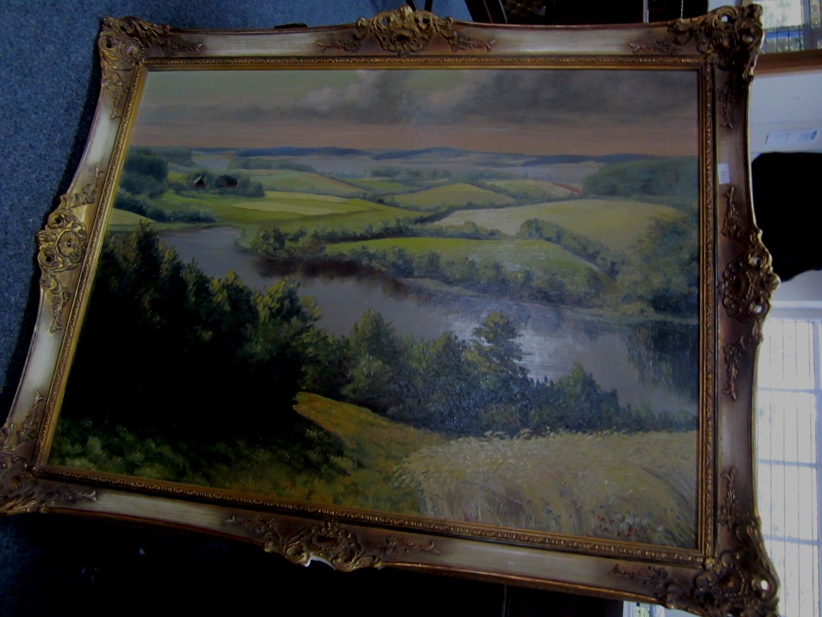 Appraisal: Pries River Landscape signed oil on canvas cm x cm