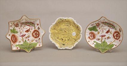 Appraisal: Three Painted Porcelain Serving Dishes Provenance from the Estate of