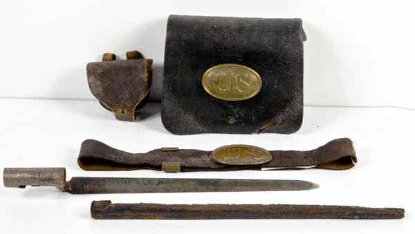 Appraisal: US Civil War Field Gear Lot of Four Brass US