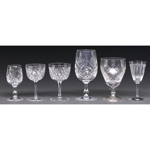 Appraisal: A suite of cut glass wine port and sherry glasses