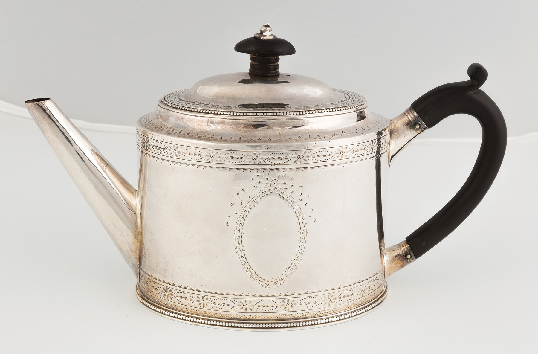 Appraisal: Hester Bateman London Sterling Silver Teapot C Hand chased design