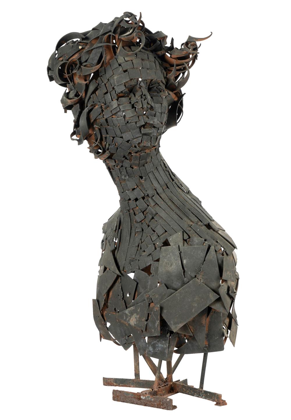 Appraisal: TH CENTURY BUST OF A WOMANpieced metal unsigned Provenance The