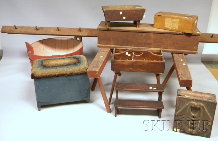 Appraisal: Eleven Pieces of Assorted Furniture and Accessories a work tray