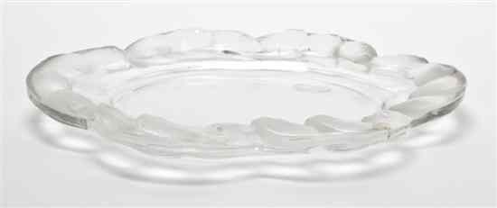 Appraisal: A Lalique Molded and Frosted Glass Tray of oval form