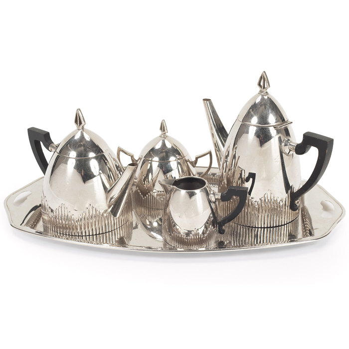 Appraisal: WMF tea set silver plated tea pot coffee pot creamer