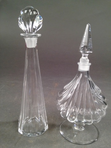 Appraisal: Two Baccarat Crystal Perfume Bottles One in a shell form