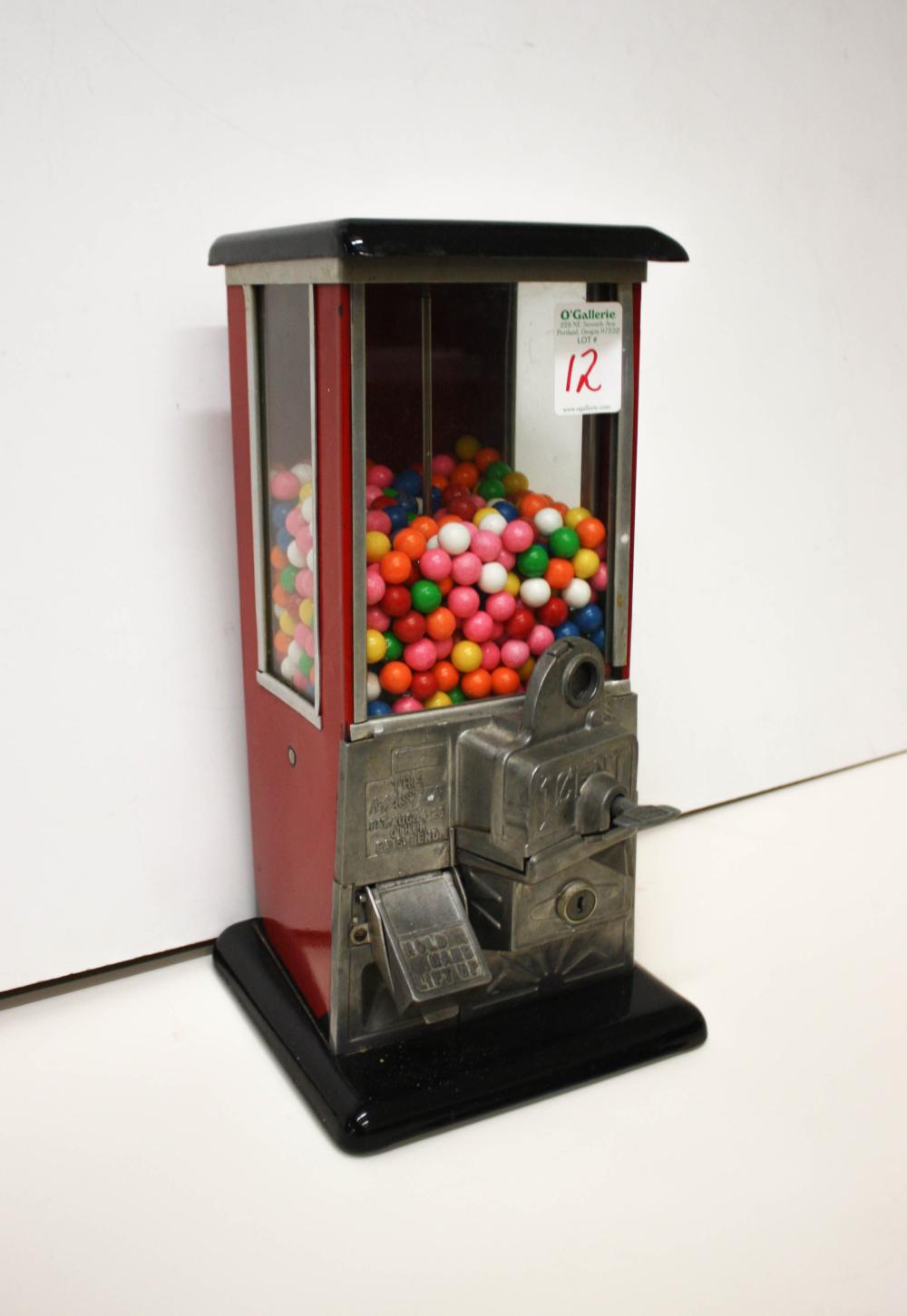 Appraisal: VINTAGE PENNY GUMBALL MACHINE The Master model by Norris Manufacturing