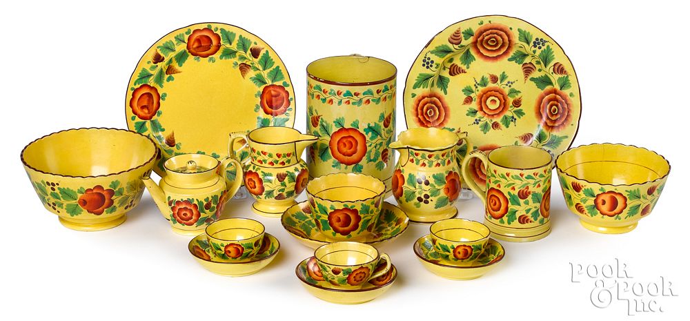 Appraisal: Collection of canary Staffordshire th c Collection of canary Staffordshire