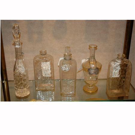 Appraisal: Group of Five Glass Decanters Estimate -