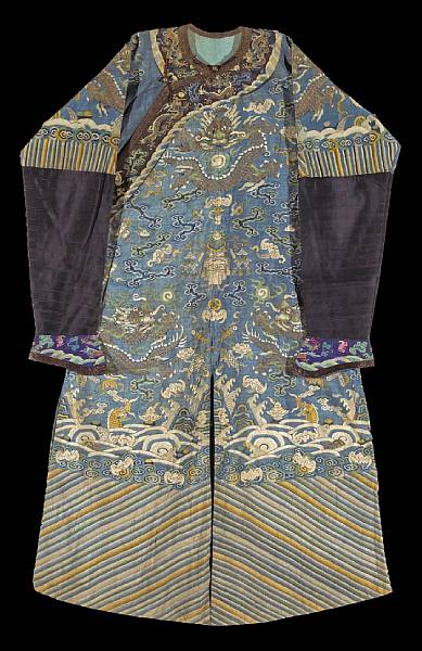 Appraisal: Textiles th Century The dark blue ground woven in various