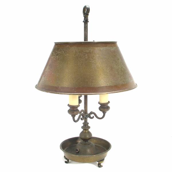 Appraisal: A gilt bronze bouillotte lamp height in diameter in