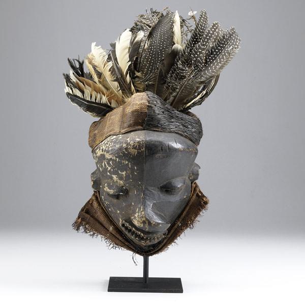 Appraisal: Pende Mbangu mask Zaire Africa Carved wood with black and