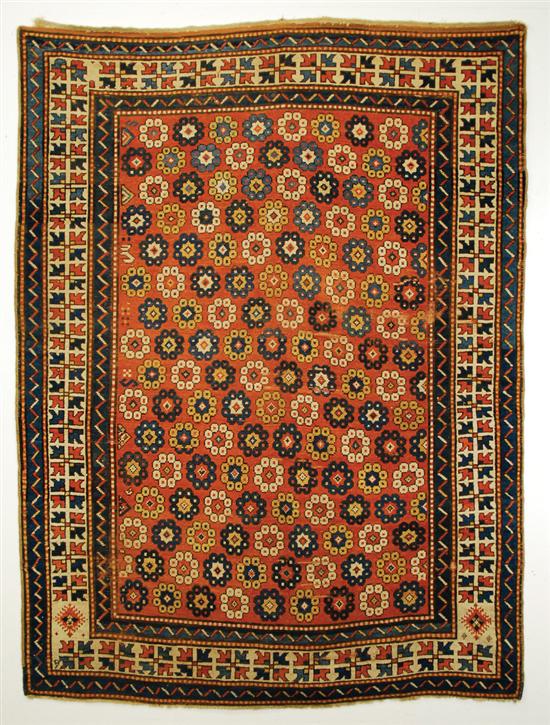 Appraisal: KAZAK RUG Caucasus circa feet inches x feet inches