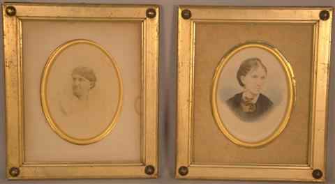 Appraisal: A PAIR OF FRAMED PHOTOGRAPHS OF WOMEN Photograph x in