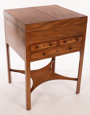 Appraisal: A George III mahogany enclosed washstand with cable border the