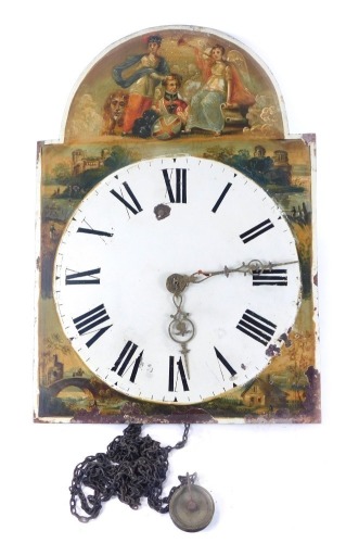 Appraisal: A thC longcase clock face with a painted outer dial