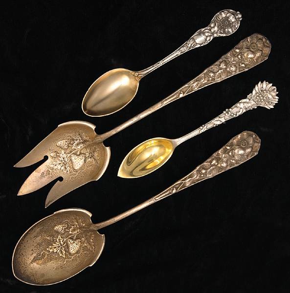 Appraisal: A group of sterling flatware Comprising Eglantine pc salad serving