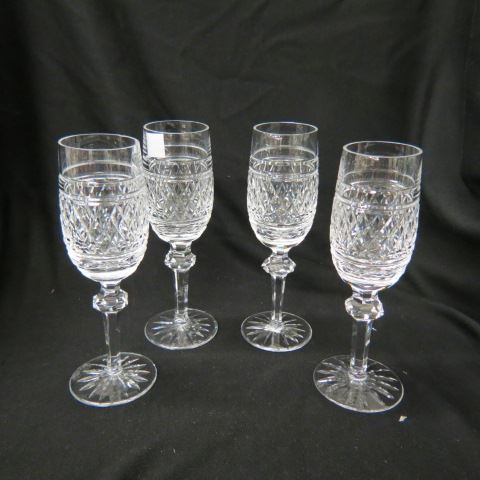 Appraisal: Waterford Cashel Cut Crystal FlutedChampagnes cut bases excellent