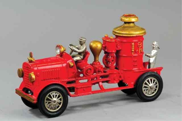 Appraisal: HUBLEY LARGE FIRE PUMPER Cast iron painted in red overall