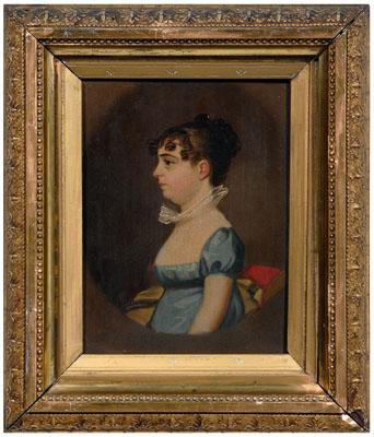 Appraisal: Jacob Eicholtz painting Pennsylvania - woman in profile facing left