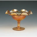 Appraisal: Iridescent carnival glass compote Unmarked Excellent condition wide by tall