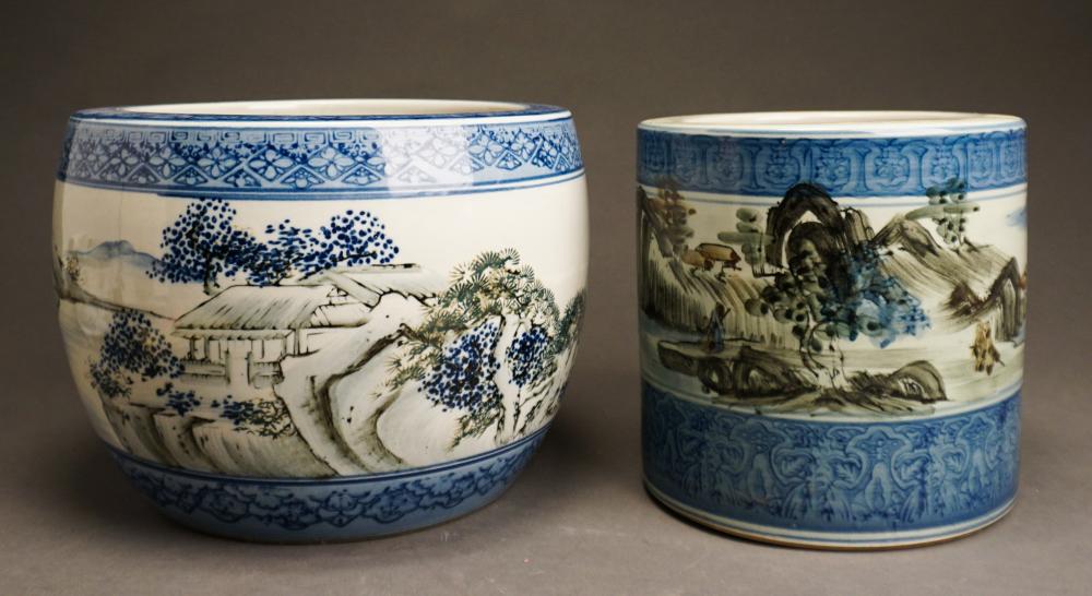 Appraisal: Two Chinese Porcelain Jardinieres Larger x in x cm