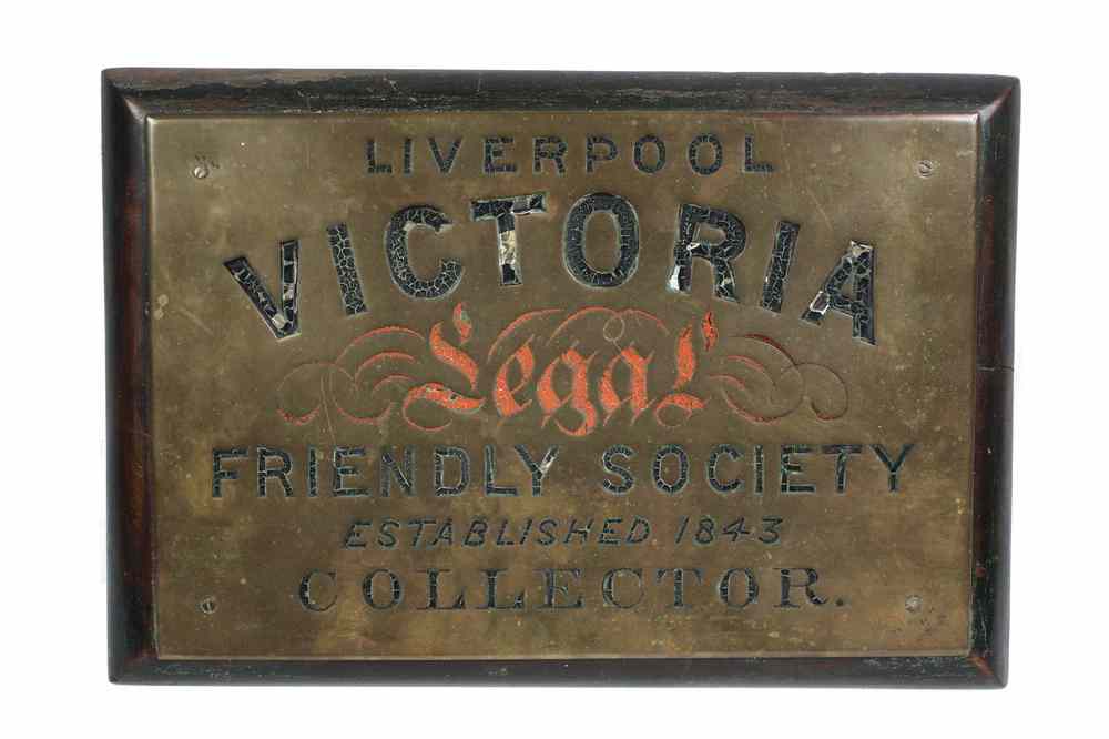 Appraisal: ENGLISH BRASS PLATE COMPANY SIGN - 'Liverpool Victoria Legal Friendly