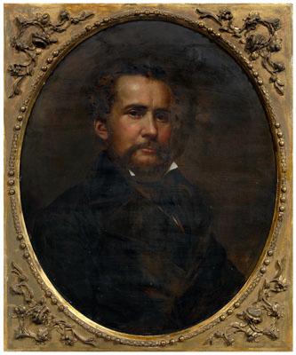 Appraisal: th century American School portrait gentlemen with beard unsigned oil