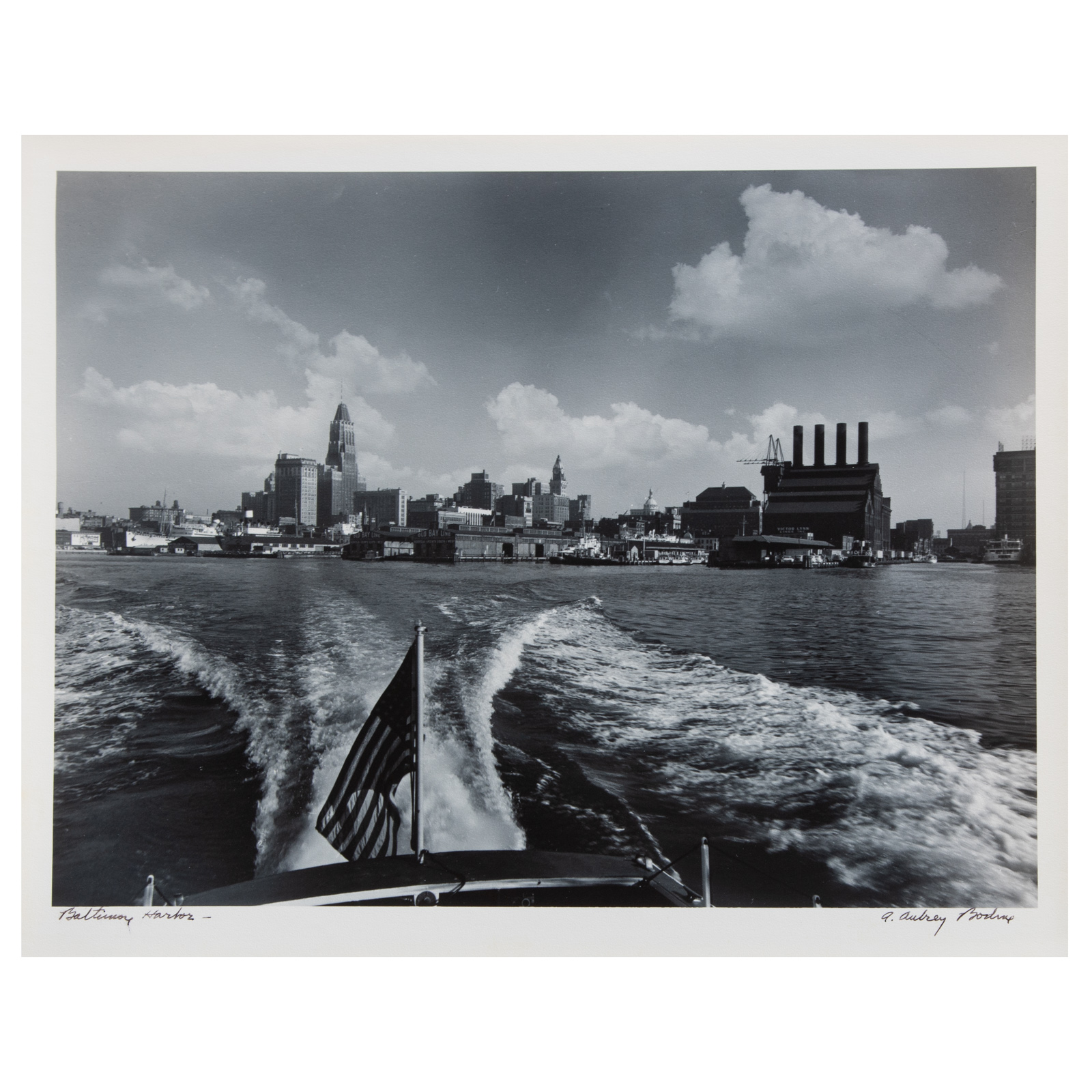 Appraisal: A AUBREY BODINE BALTIMORE HARBOR PHOTO American - Gelatin silver