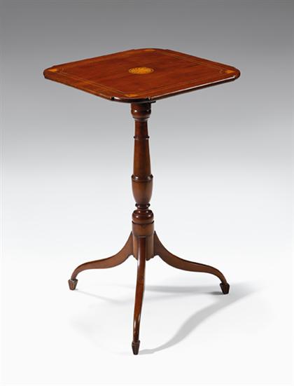 Appraisal: Federal inlaid mahogany tilt-top table mid-atlantic states early th century