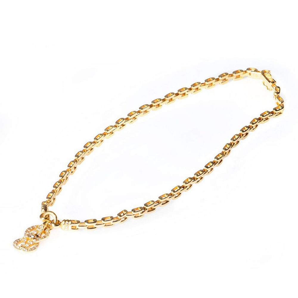 Appraisal: Diamond and k gold pendant-necklace the heavy link chain necklace